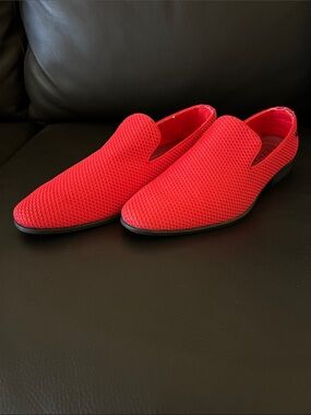 Big fun red slip ons -wedding? About town? All day everyday? 12 Worn ONCE